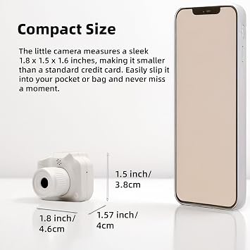 Mini Camera Keychain, Mini Retro Digital Camera, Y2K Camera, Wide Angle Lens, 1.4 LCD Screen, 32GB Included, Nostalgic Photos, Vintage Video Effects, Great Gift Idea, (White)