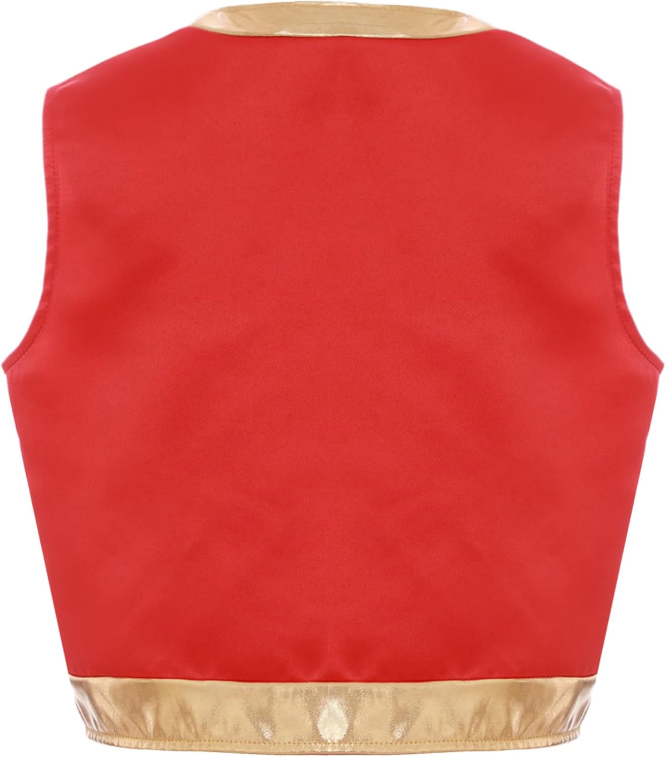 Choomomo Video Game Guy Kids Gold Trim Vest Open Front Sleeveless Loose Fit Waistcoat for Boys Girls