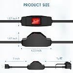 KASONIC 1.5 FT 3 Prong Outdoor Extension Cord with Waterproof Switch, 1875W 15A 125V Grounded Outlets Plugs with Safety Cover, Heavy Duty Extension Cable Inline On/Off Switch, ETL Listed