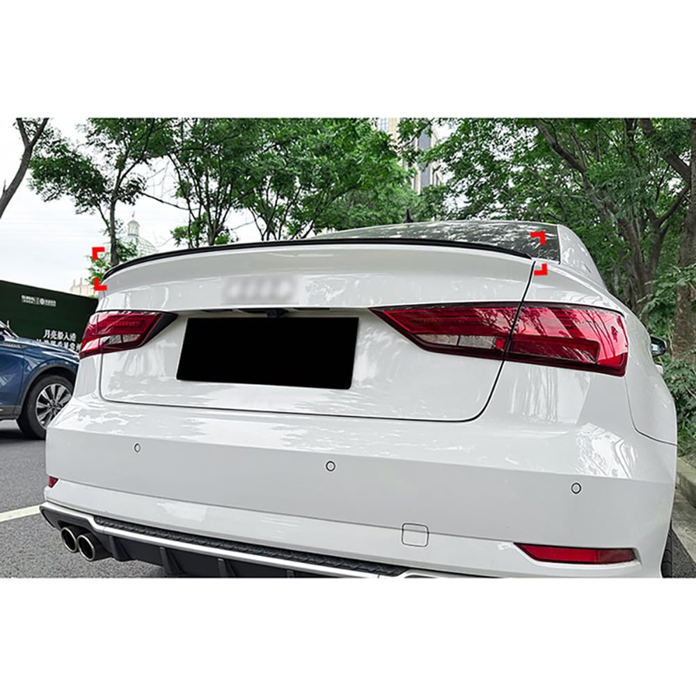 AUTO-STYLE Spoiler arrière compatible avec Audi A3/S3 (8V) Sedan 2013-2020 (ABS Noir Luisant)