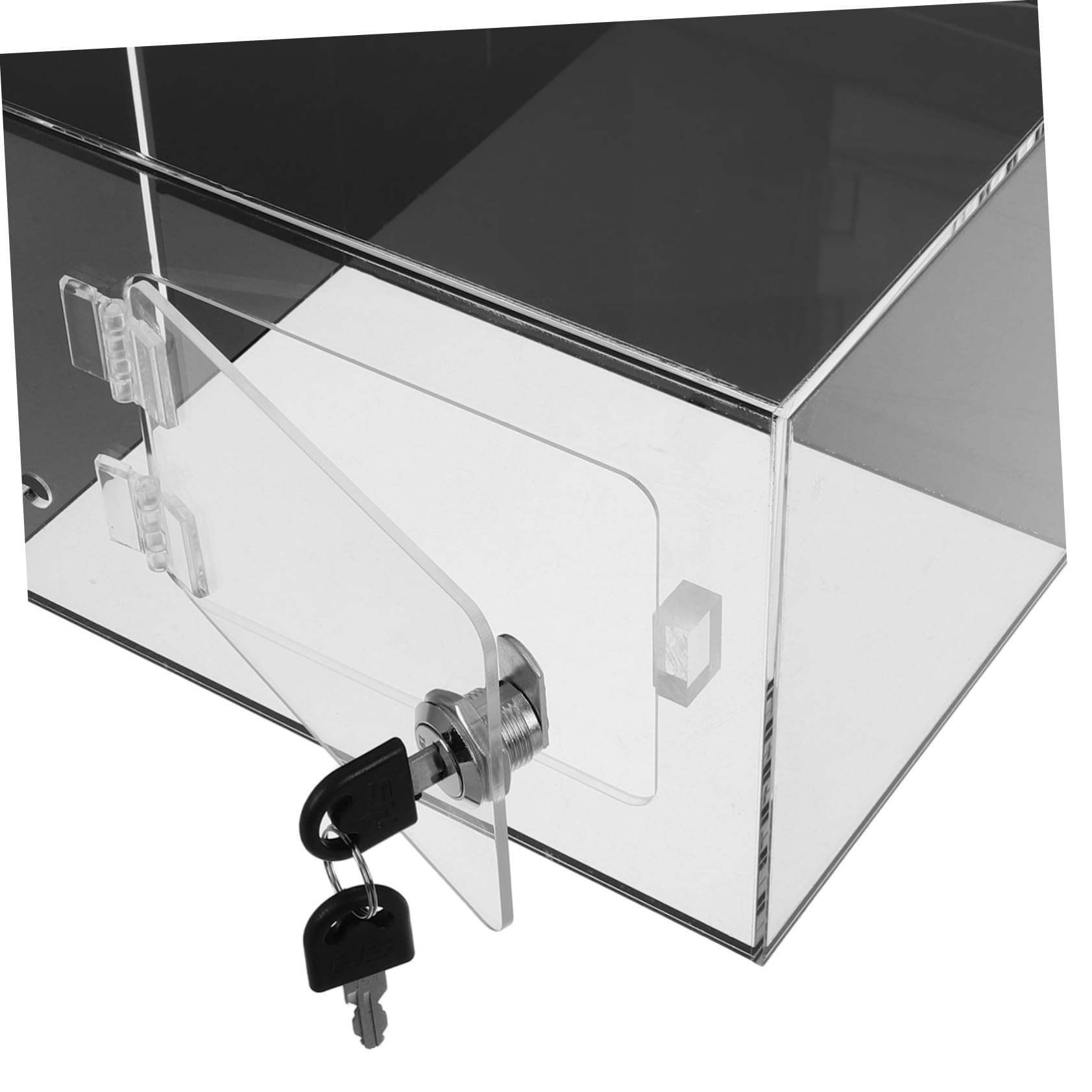 TEHAUX Caja de Propinas Contenedor Moderno de Acrílico Negro con Cerradura Segura que Previene Accesos No Autorizados para Restaurantes y Otros Lugares
