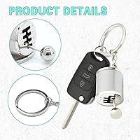 Vista 4 de Llavero de palanca de cambios de automóvil, creativo llavero de palanca de cambios de transmisión manual de 6 velocidades, mini llavero de palanca