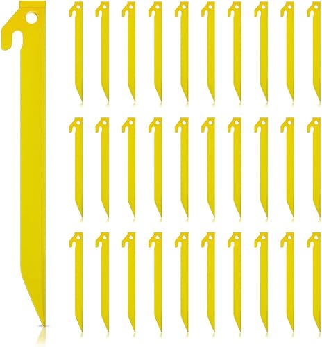 Miniatura 7 de Estacas de tienda de campaña para arena, estacas de plástico resistentes, más ligeras y seguras que las estacas de metal, estacas amarillas de 9