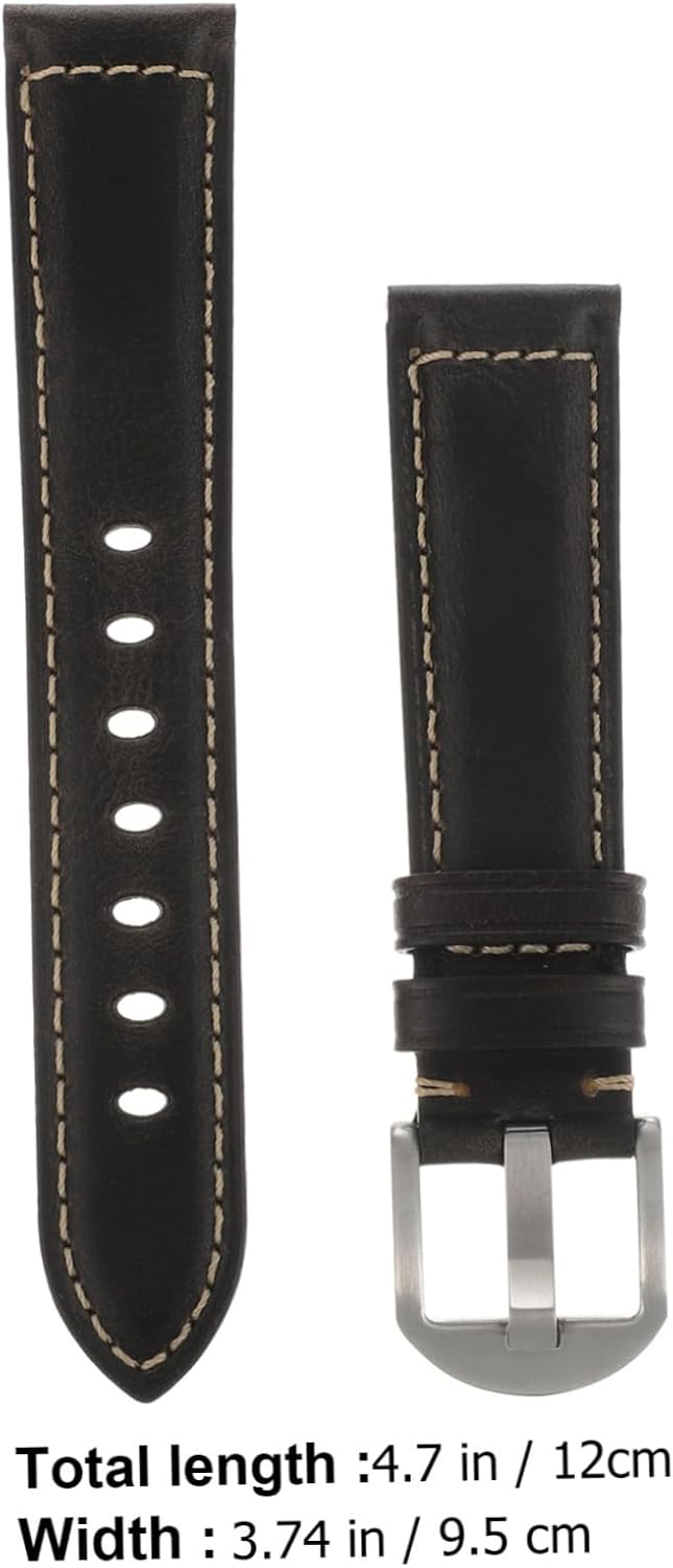 20mm Vintage Cowhide Leather Watch Strap Smooth Replacement Band for watches Unisex Design