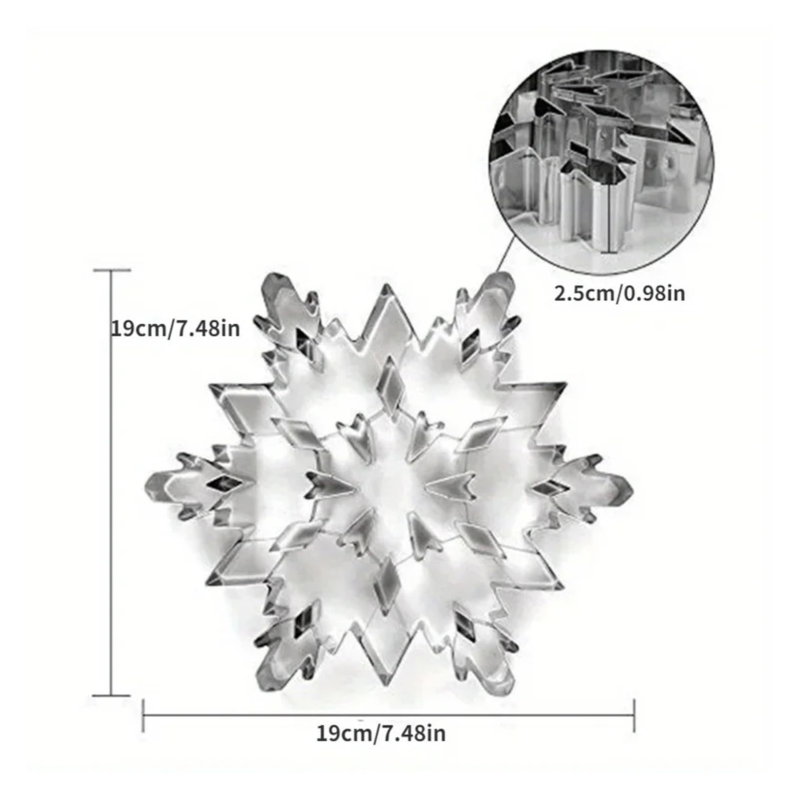 Edelstahl-Schneeflocken-Ausstecherform, Keks-Gebäck-Kuchenform for Backen, Werkzeug, DIY-Weihnachts-Schneeflocken-Plätzchenformen
