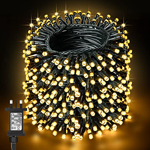 Christmas Lights Outdoor Decorations BOLWEO 40M 400LED Mains Powered Christmas Tree Lights with Waterproof Timer Fairy String Lights Plug in for Indoor & Outdoor Xmas Bedroom Garden Wedding Warm White