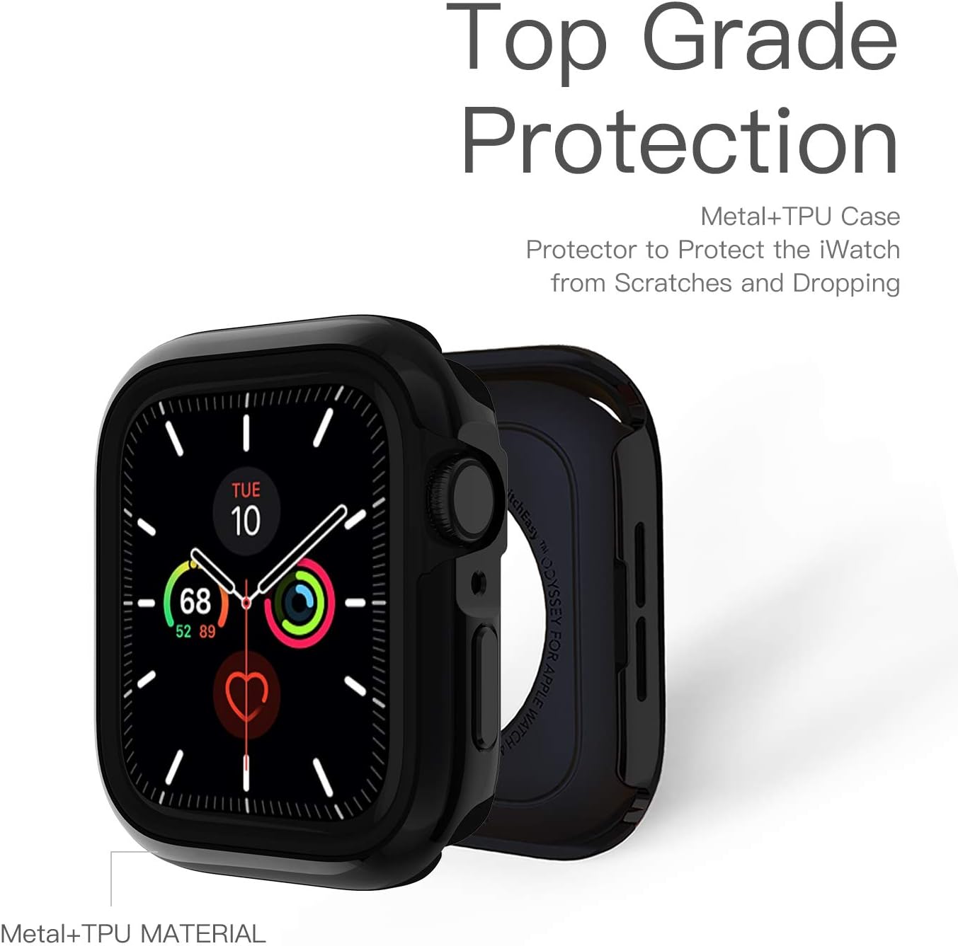 Gеt Sресіаl Prісе SWITCHEASY Odyssey Case for Apple Watch Series 5 / Series 4, Metal + TPU Materials, Anti-Scratch, Shockproof and Flexible Protective Bumper with Exquisite Packaging Box (Space Black, 44mm)