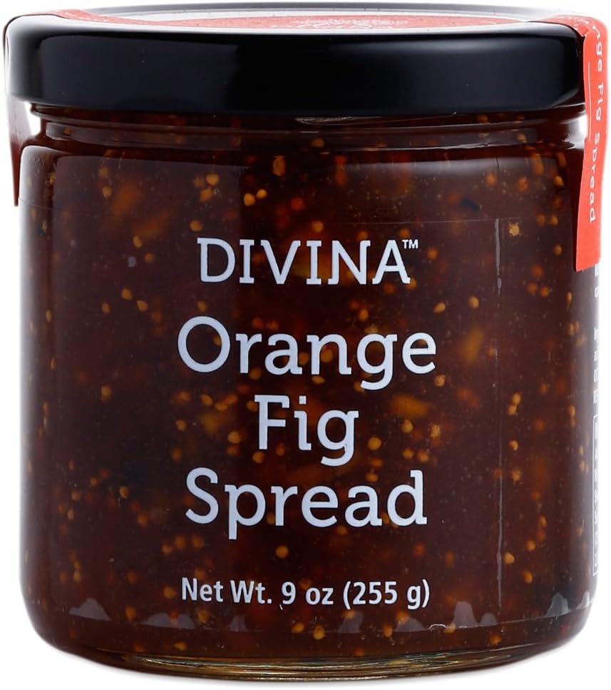 DIVINA Orange Fig Spread Jam, 9 Ounce