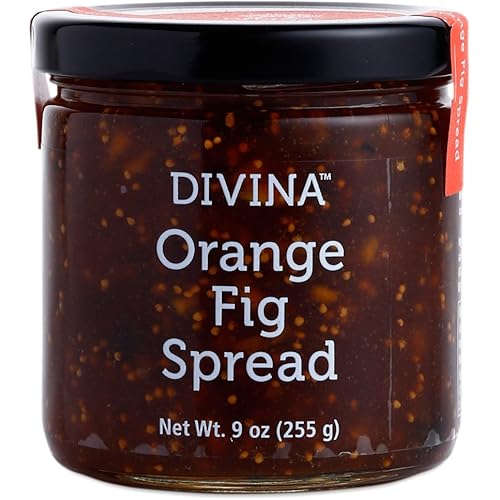 DIVINA Orange Fig Spread Jam, 9 Ounce