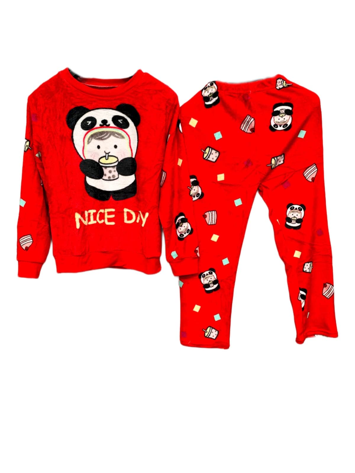 Woolen Winter PWE Winter Night Suits for Women | Latest Woollen Tops & Pyjama CD Night Dresses for Women | Ladies Night Suit Dress Wear Combo Set (Baby Pink