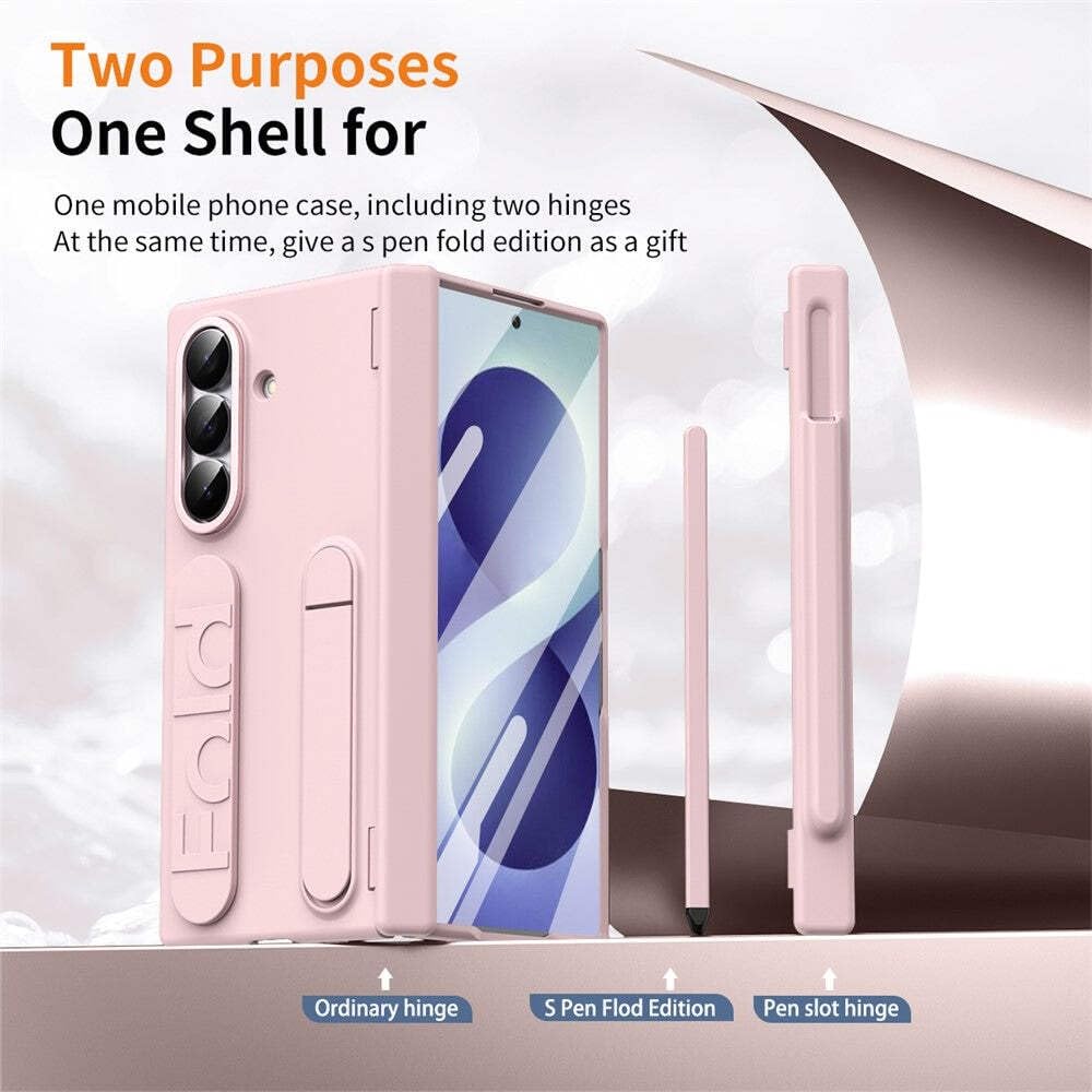 Generic etui kompatybilne z Samsung Galaxy Z Fold 8 Ultra (kolor: przezroczysty) obudowa podpórka twarda klapka zawias pokrowiec na telefon z przednią folią i rysikiem