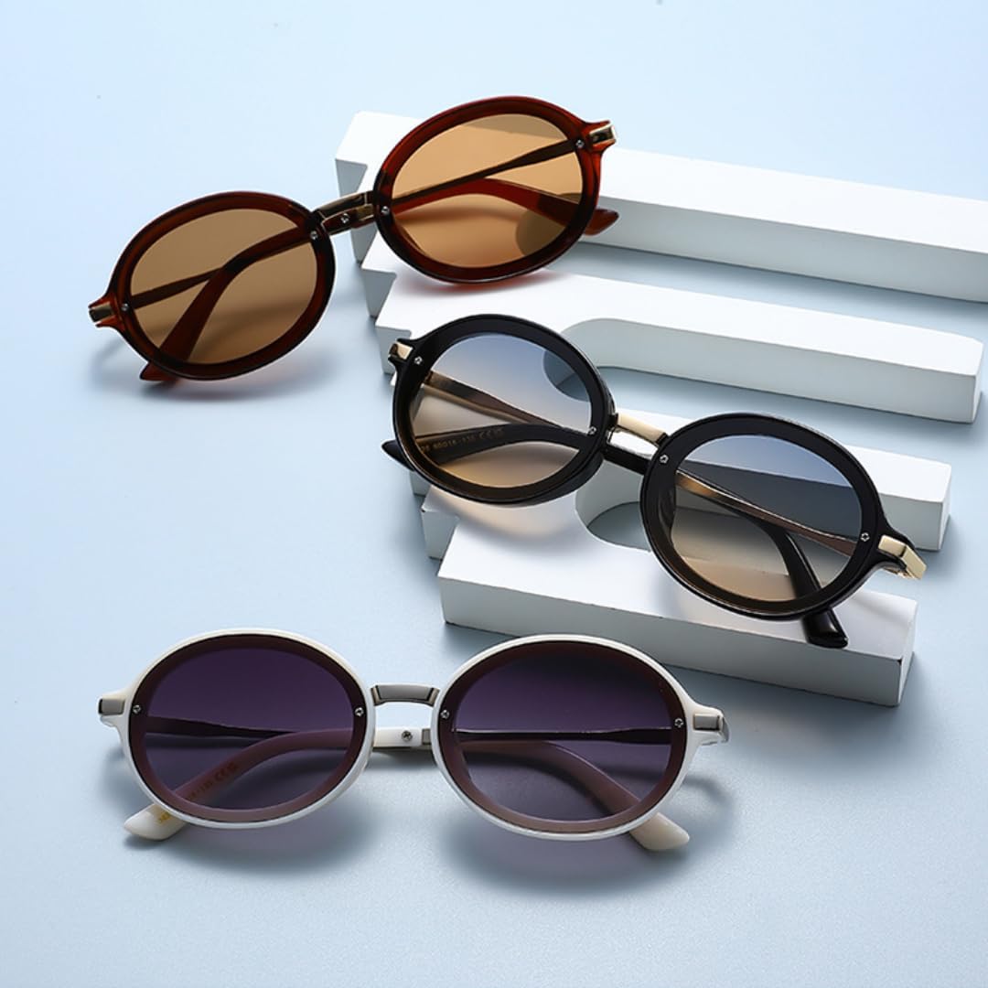 Small Oval Sunglasses Women Fashion Gradient Mirror Shades Uv400 Men Trending Punk Sun Glasses image 4