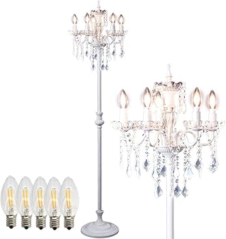 モザイクシャンデリアスタンドランプ 3灯 全高94cm ホワイト E17 モザイクシャンデリアスタンドランプ 3灯 全高94cm ホワイト E17