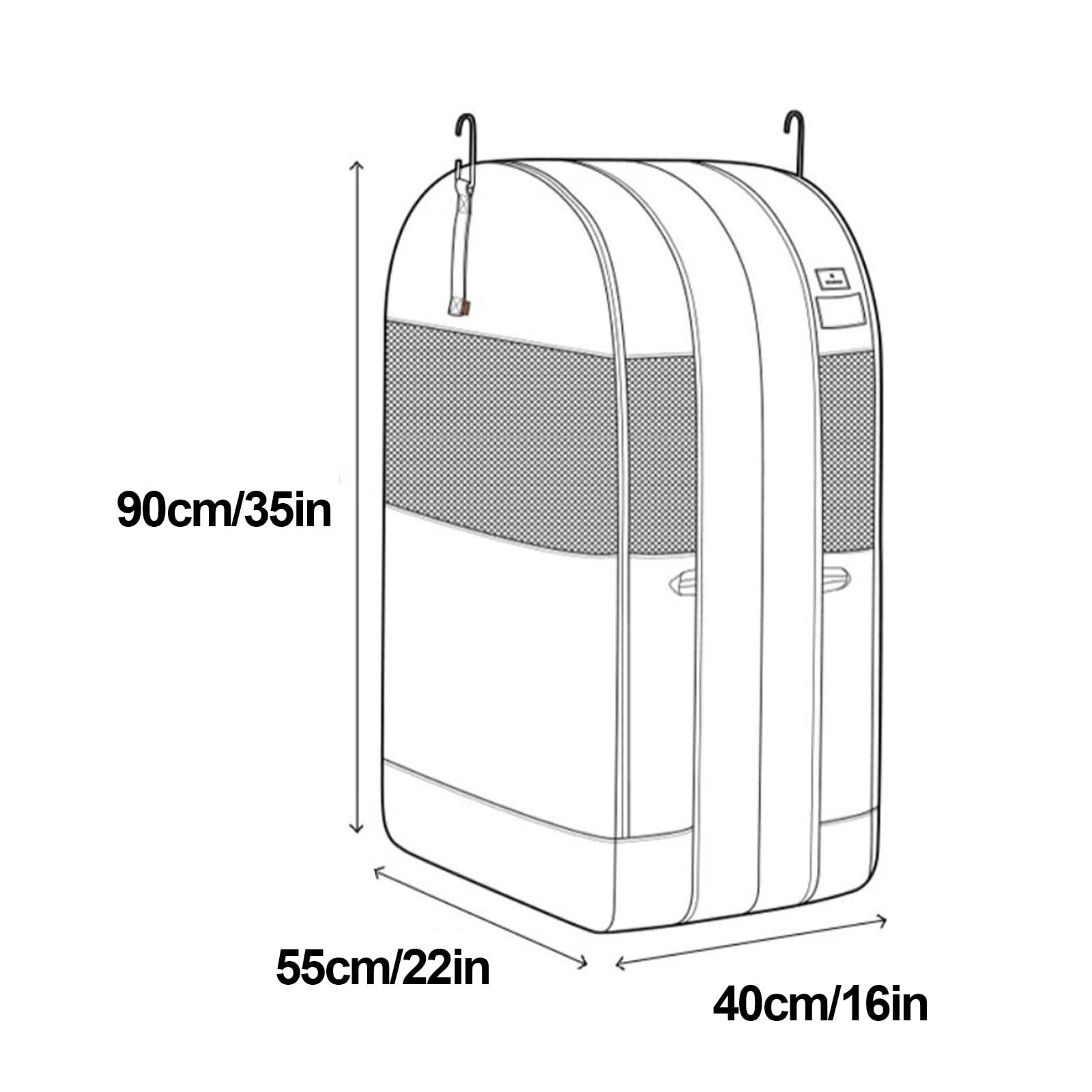 Nailon Fundas Ropa Armario Colgar Bolsas para Guardar Ropa | Malla Transpirable Cremallera Bolsillo Transparente Etiquetas para Abrigos Camisas(Gray)