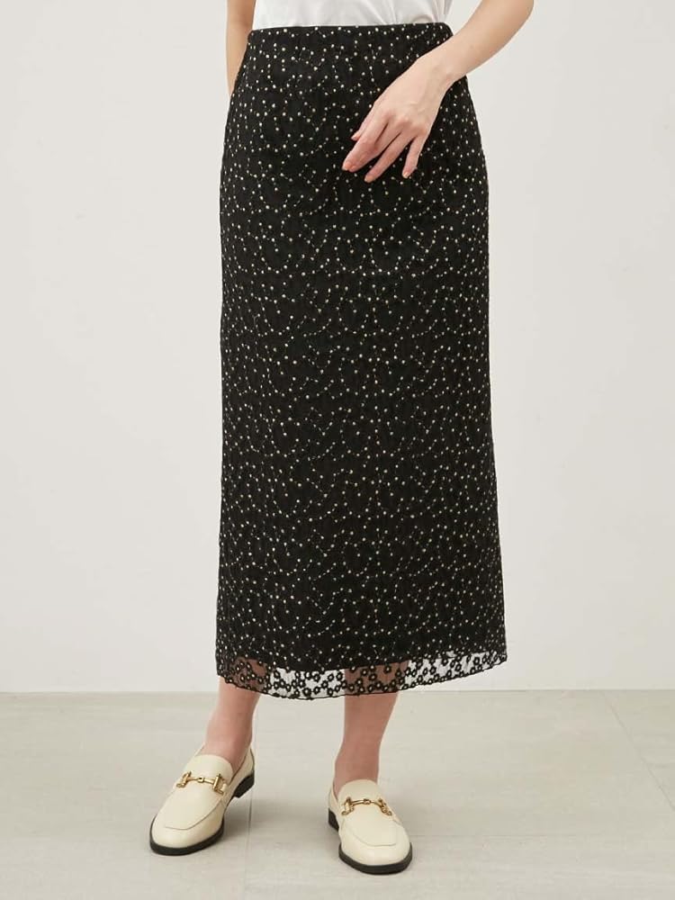 MilaOwen 花柄刺繍チュールレイヤードストレートスカート Amazon.co.jp: [ミラオーウェン] 花柄刺繍チュールレイヤード