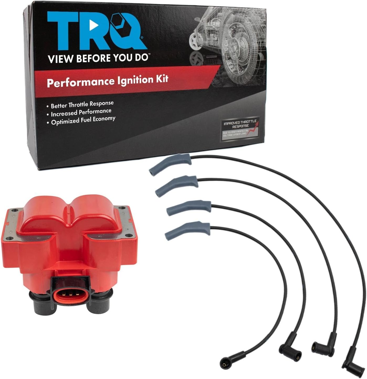 TRQ Ignition Coil Kit 2 Piece Compatible with 2000-2002 Ford Focus