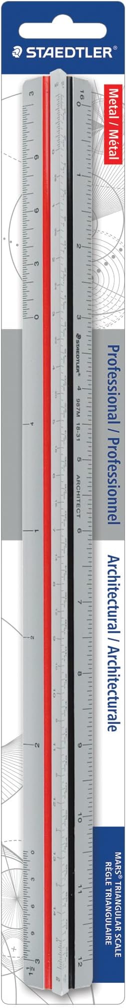 Staedtler 12-Inches Architect Triangular Scale (98718-31BK)
