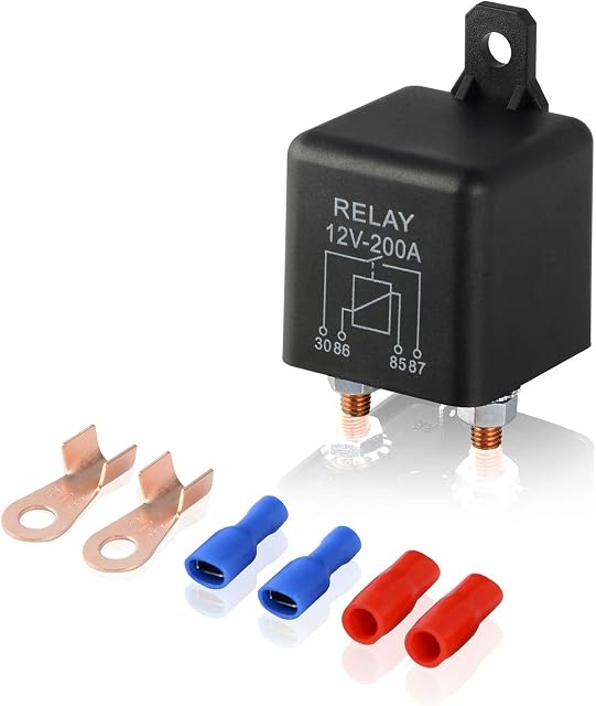 Ehdis Split Charge Relay 12V 200A 4 Pin, Relays for Car, Truck, Motor, Boat, Car Starter Heavy Duty Split Charge ZL180 with 2 Pin Footprint and 4 Terminal - 1 Set