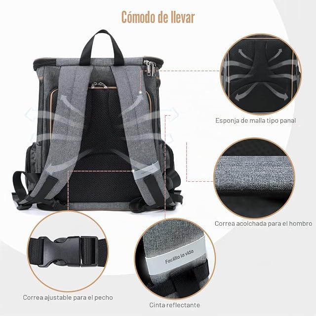 Foto 5 de 7 de Lekesky Transportin Gato Mochilas para Gatos y Perro Bolsa para Mascotas Expandible Mochila Gato…