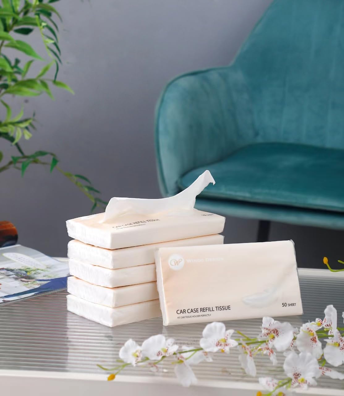 Car Tissue Refills 300 Sheets Facial Tissues Refills for Car Visor Tissue