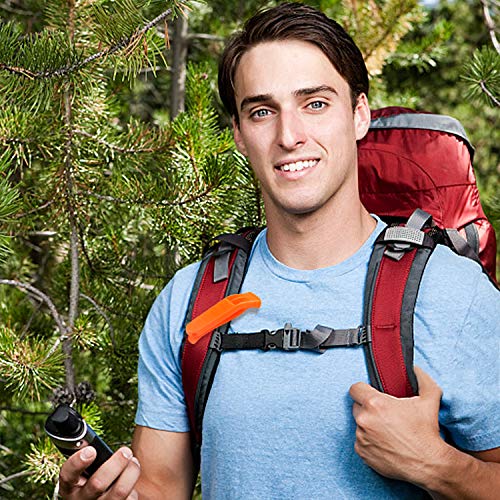 Augsun 40 Pcs Emergency Safety Whistle Plastic Whistles Set With Lanyard,Red And Orange #TOP5