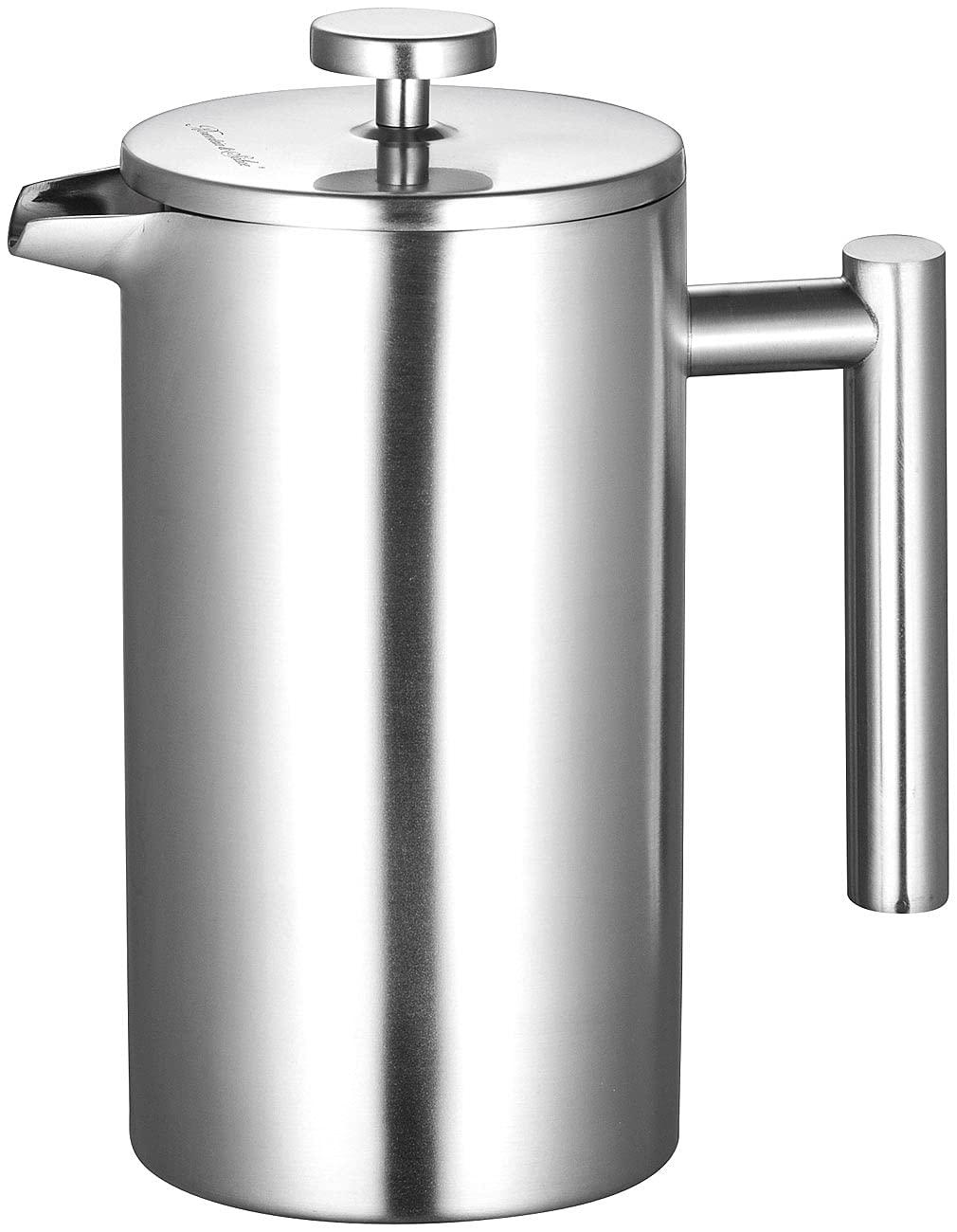 Rosenstein & Söhne Isolier Kaffeebereiter: 2er-Set Thermo-Kaffeebereiter, French-Press, Edelstahl, 1 Liter (doppelwandig, Press-Kaffeemaschine, Tasse)