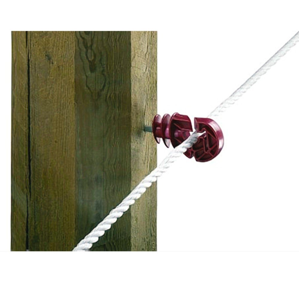 Kerbl 100 Stück roter Weidezaun-Kombi-Ringisolator 6 mm Metallstütze Elektrozaun