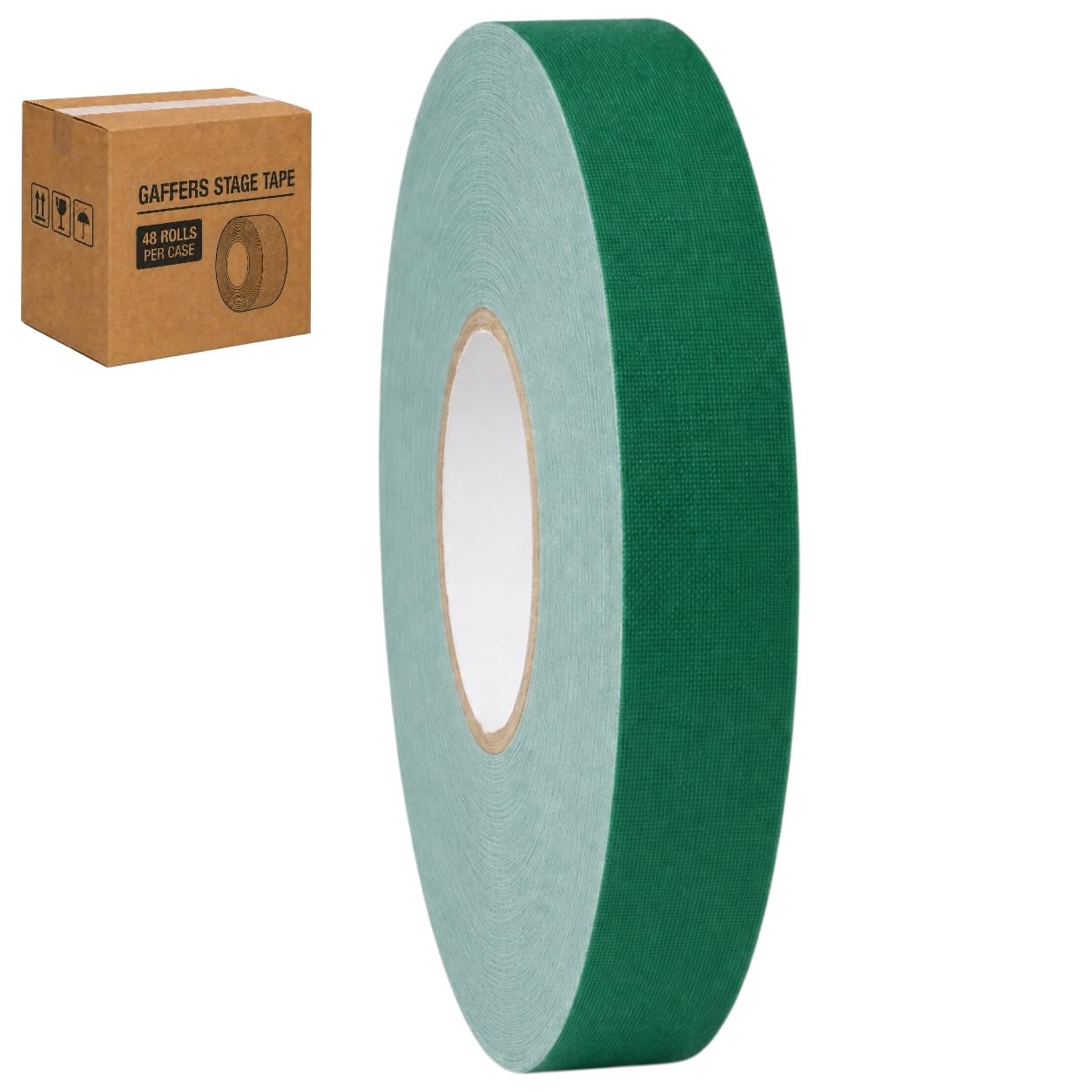 GGR Supplies CGT-80 Gaffers Stage Tape, Green, 1 in x 60 yd, 48-Pack