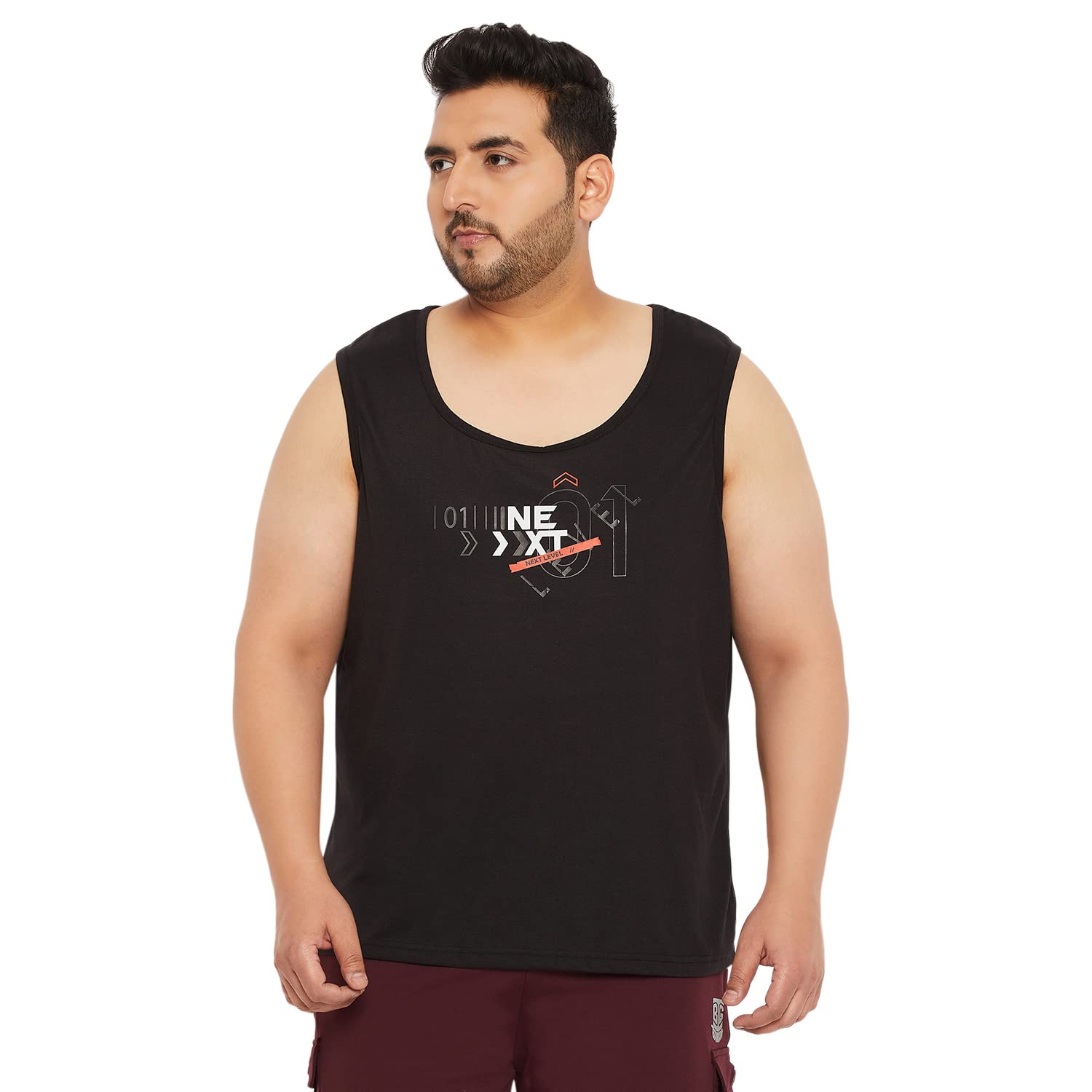 Plus Size Men's Regular Fit Printed Vest