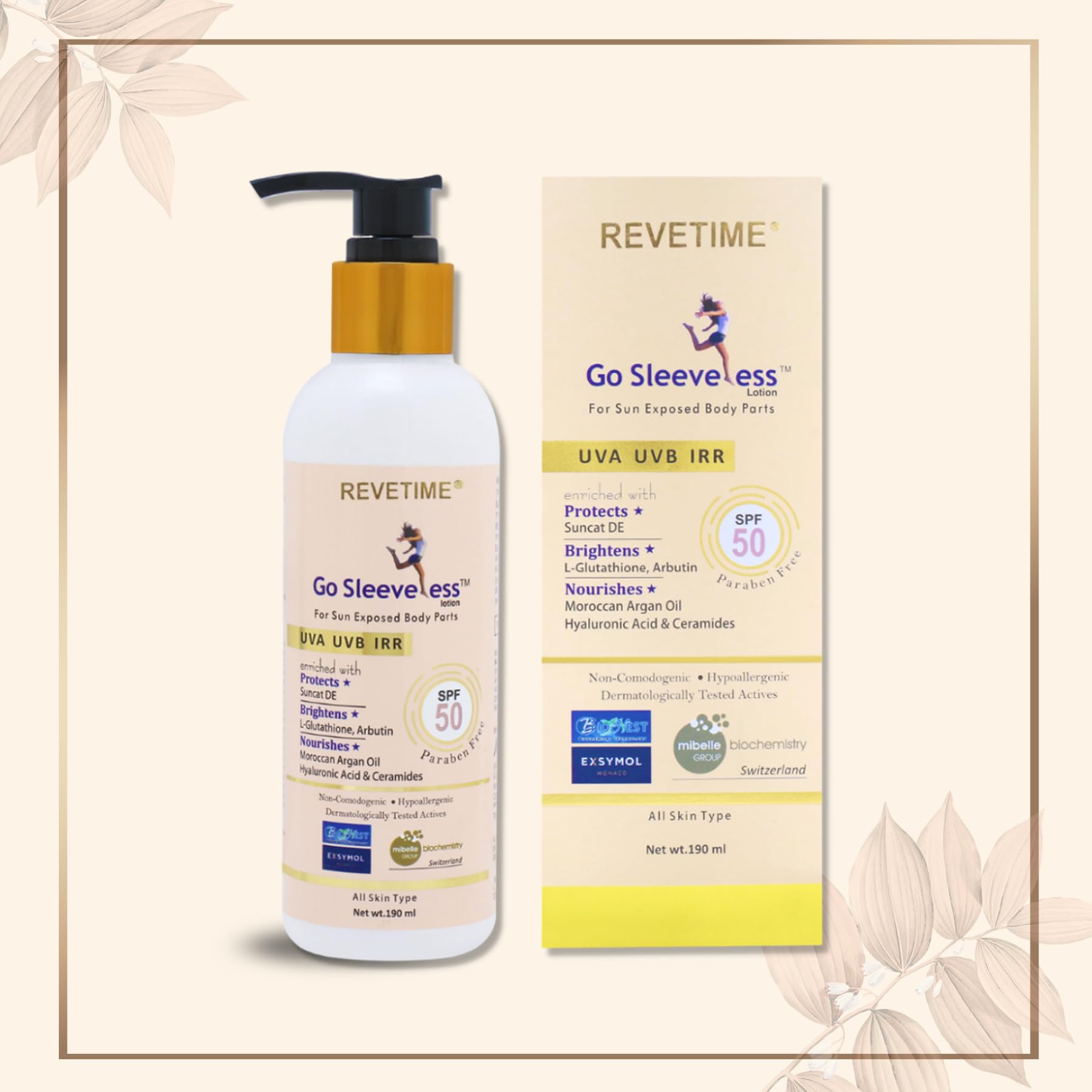 Go Sleeveless Lotion, SPF 50, for Sun Exposed Body Parts, Nourishes Brightens with Argan Oil, Hyaluronic Acid & Ceramides, 190 ml-picture-43