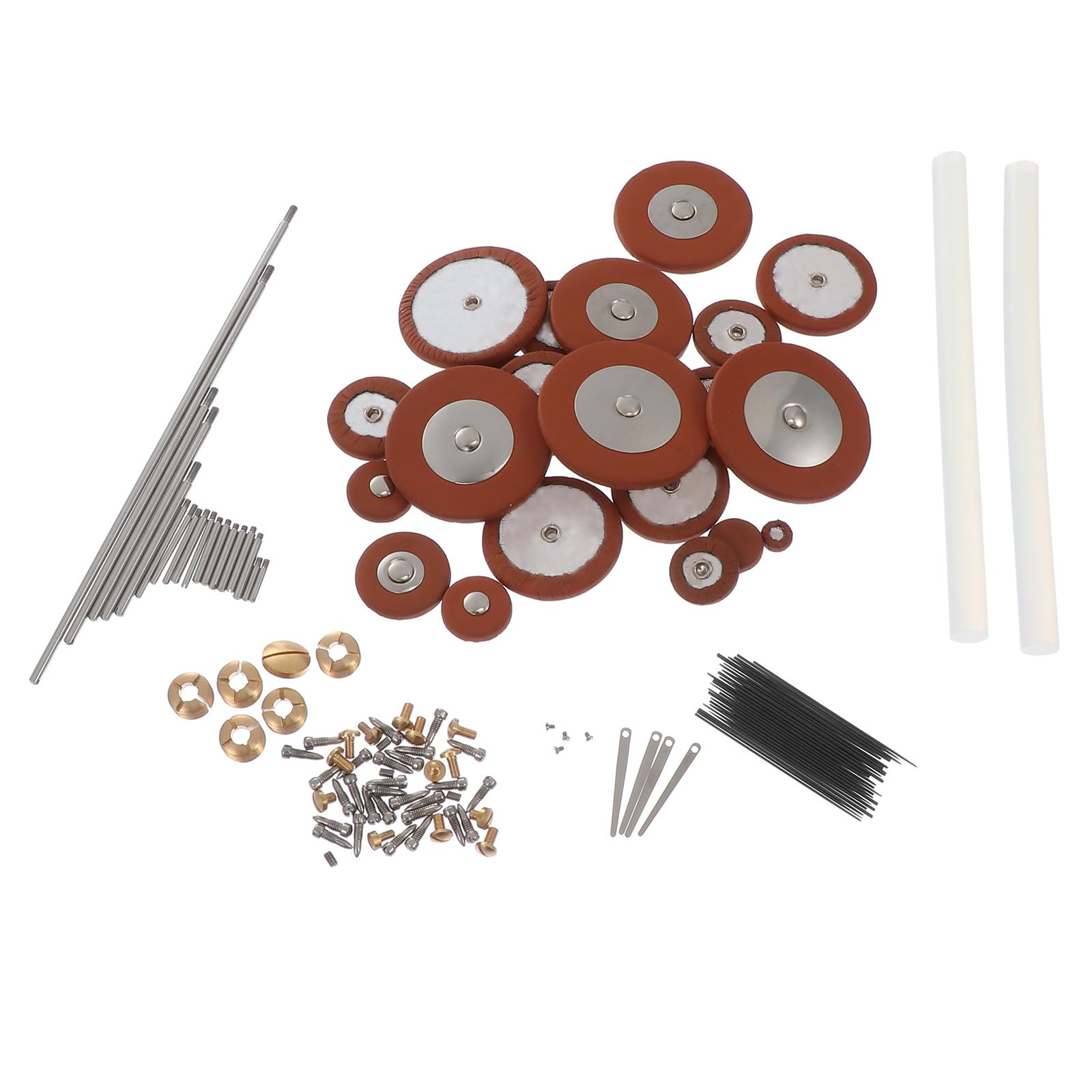 VICASKY Set Completo Strumenti la Riparazione Sassofono Contralto Viti Resistenti e Cuscinetti di Ricambio in Pelle e Metallo, Accessori Fai da Te per Manutenzione Sax e Sostituzione