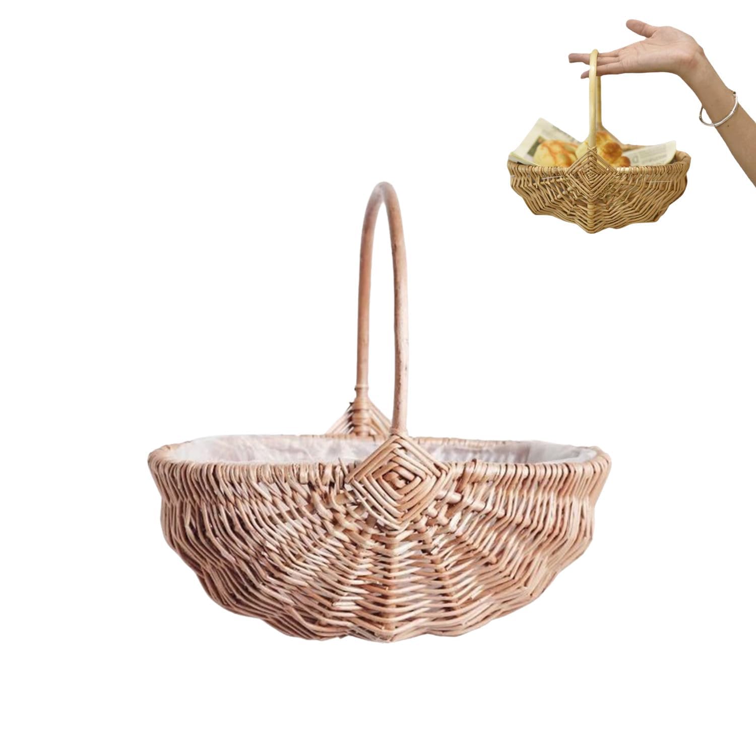 Panier de fleurs en osier tressé idéal pour vos pique-niques en famille