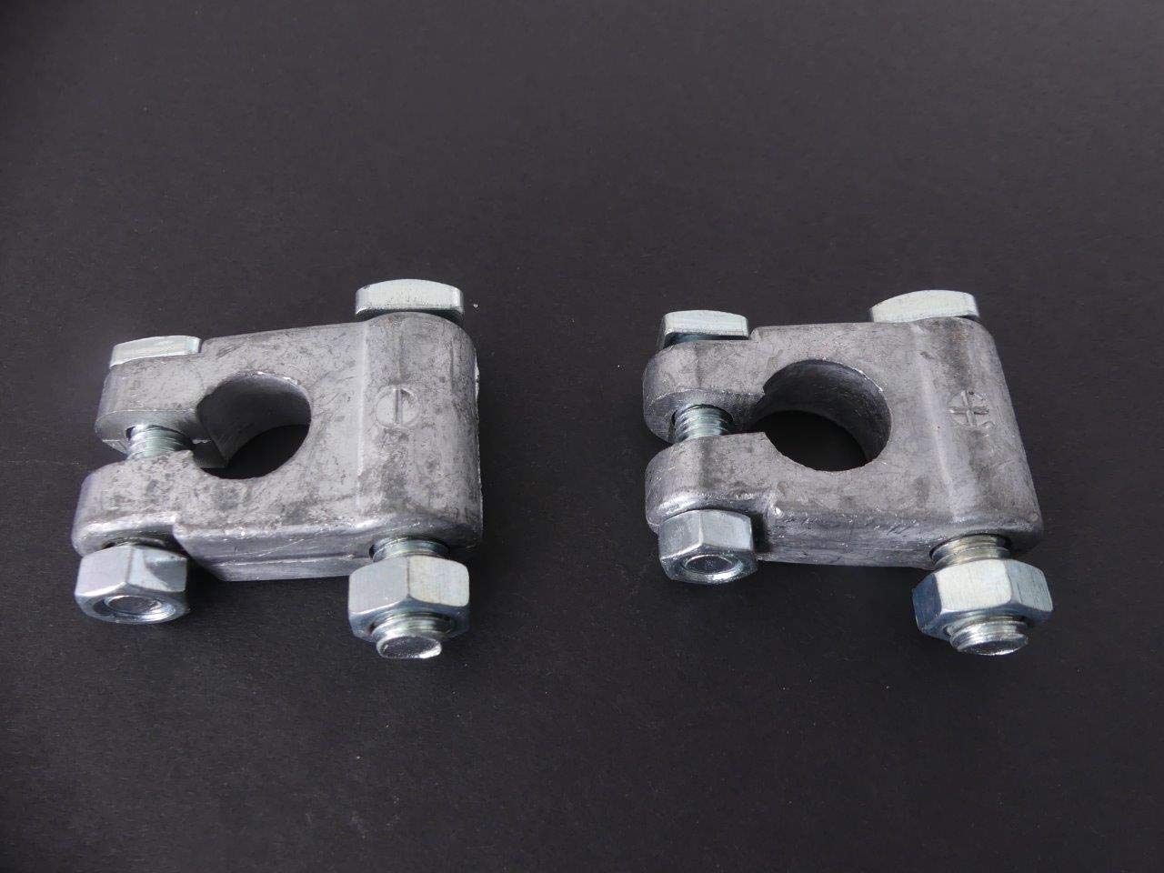 Tech Team Top Post Battery Terminal Connectors – Heavy Duty Solid Lead, Epoxy Coated, With Wingnuts & Anti-Corrosion Washers, For Car, Boat, RV