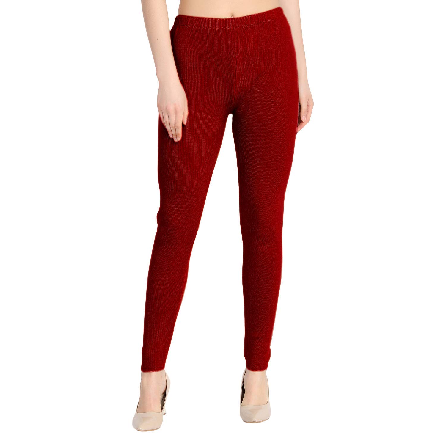 IRISES Woolen Leggings for Women, Winter Bottom Wear Free Size (28 Till 32) Red-image-32