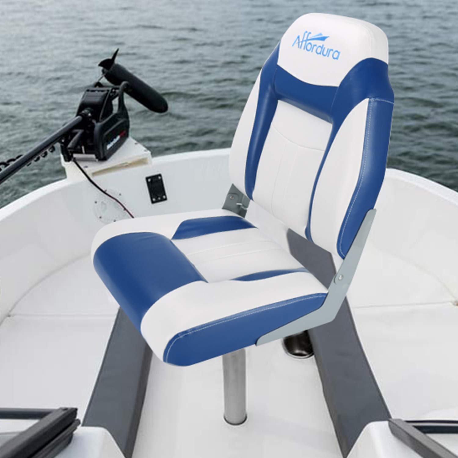 Affordura Boat Seat for Boats with 2 Storage Bags High Back Folding
