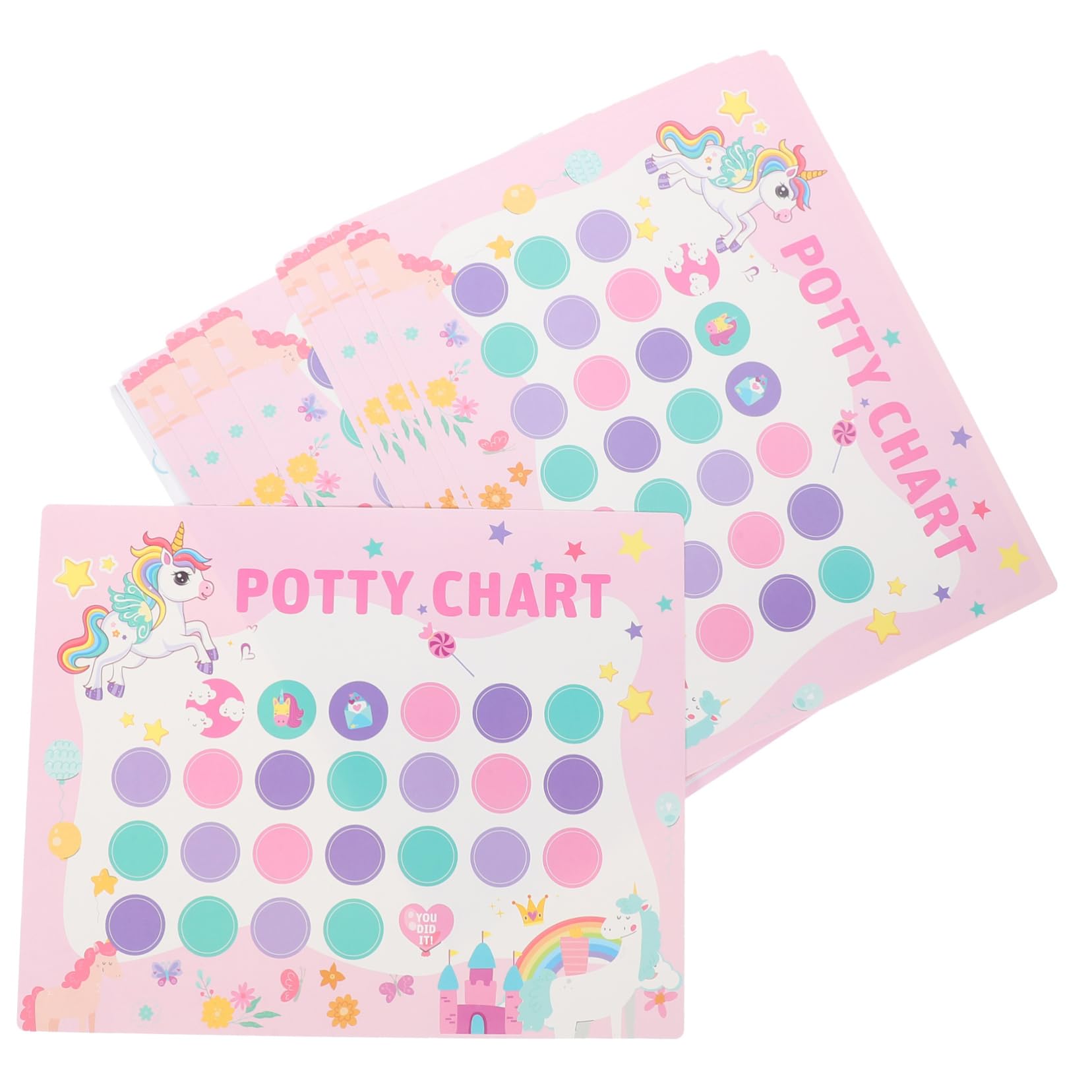 MOBUTOFU Potty Training Sticker Chart for Children with Reusable Paper Stickers Promoting Self-Sufficiency for Toddlers Potty Training