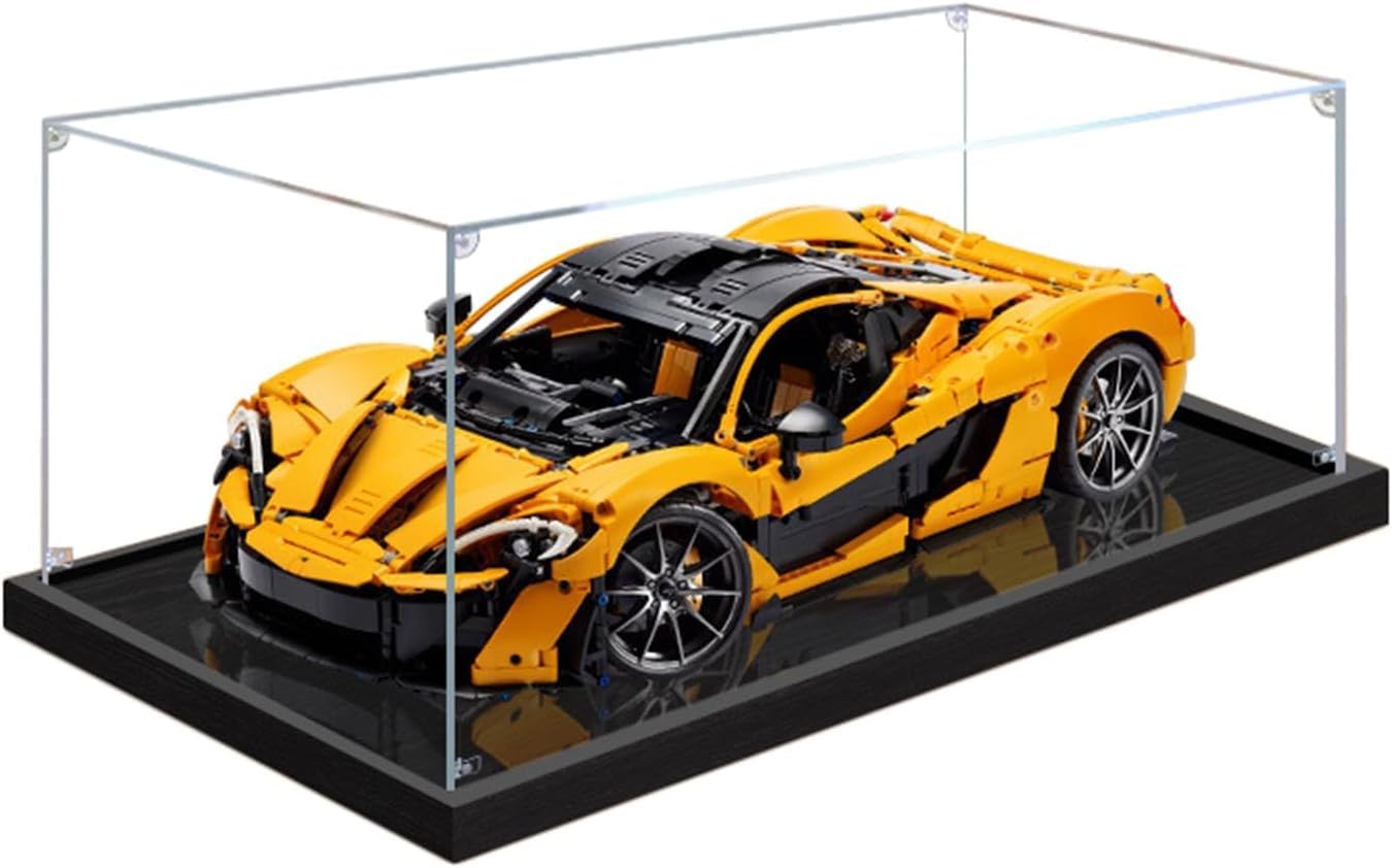 Kekeduo Display Case For 42172 Mclaren P1 Hypercar Race Car Model, Transparent Acrylic Display Box Dustproof Case