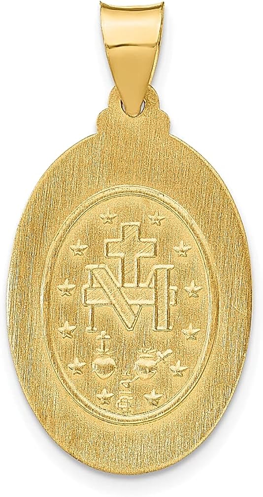 Miniatura 4 de Collar con dije de medalla milagrosa de oro amarillo de 14 quilates, joyería fina religiosa para mujeres, regalos para ella, Piedra Oro amarillo