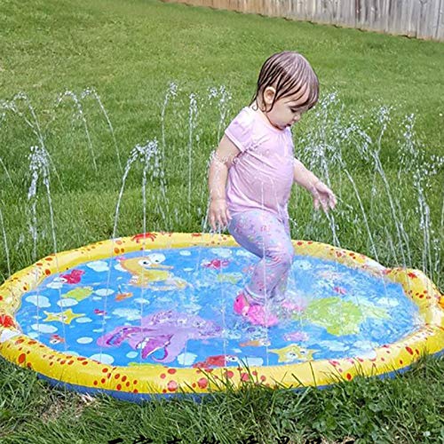 MKKYDFDJ Spritzschutz, Wasserspielmatte, 100 cm, Gartenspiele, Kinder-Spielmatte, PVC-Material, Sommer-Polsterung…