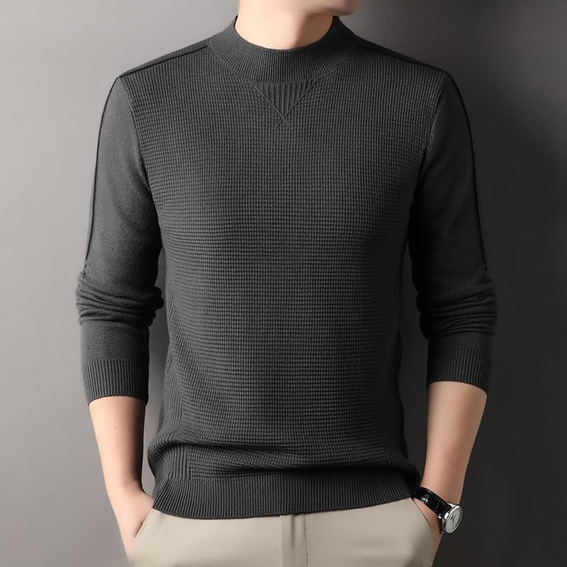 Men's Fall and Winter Thickened Sweater High Neck Warm Bottoming Knit Sweater3