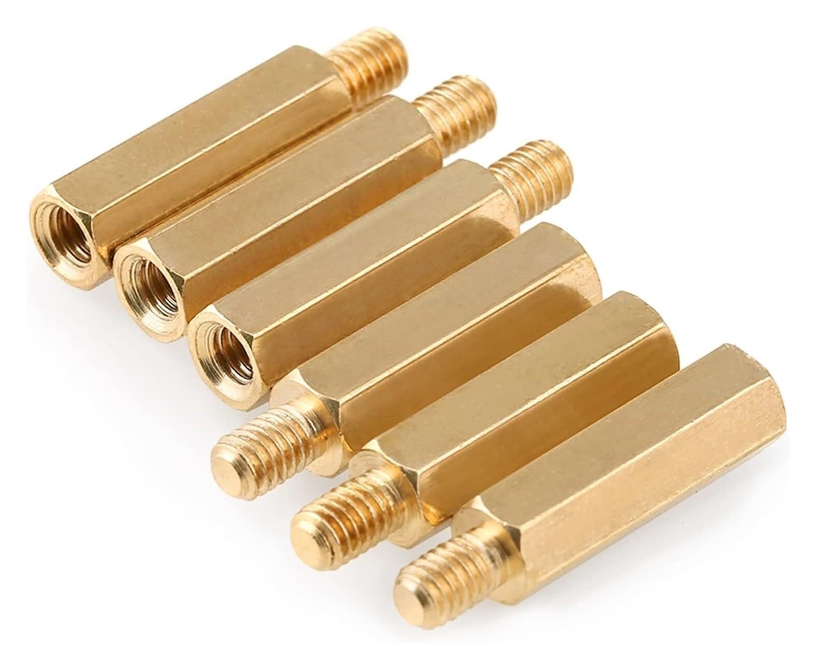 Messing-Abstandshalter, CASE M3 Sechskant-Messing-Abstandsschraube, Säulen, PCB, Computer, PC, Motherboard, weiblich, männlich, Abstandshalter, Bolzen, kleine Werkzeuge(M3*50+6(10pcs))