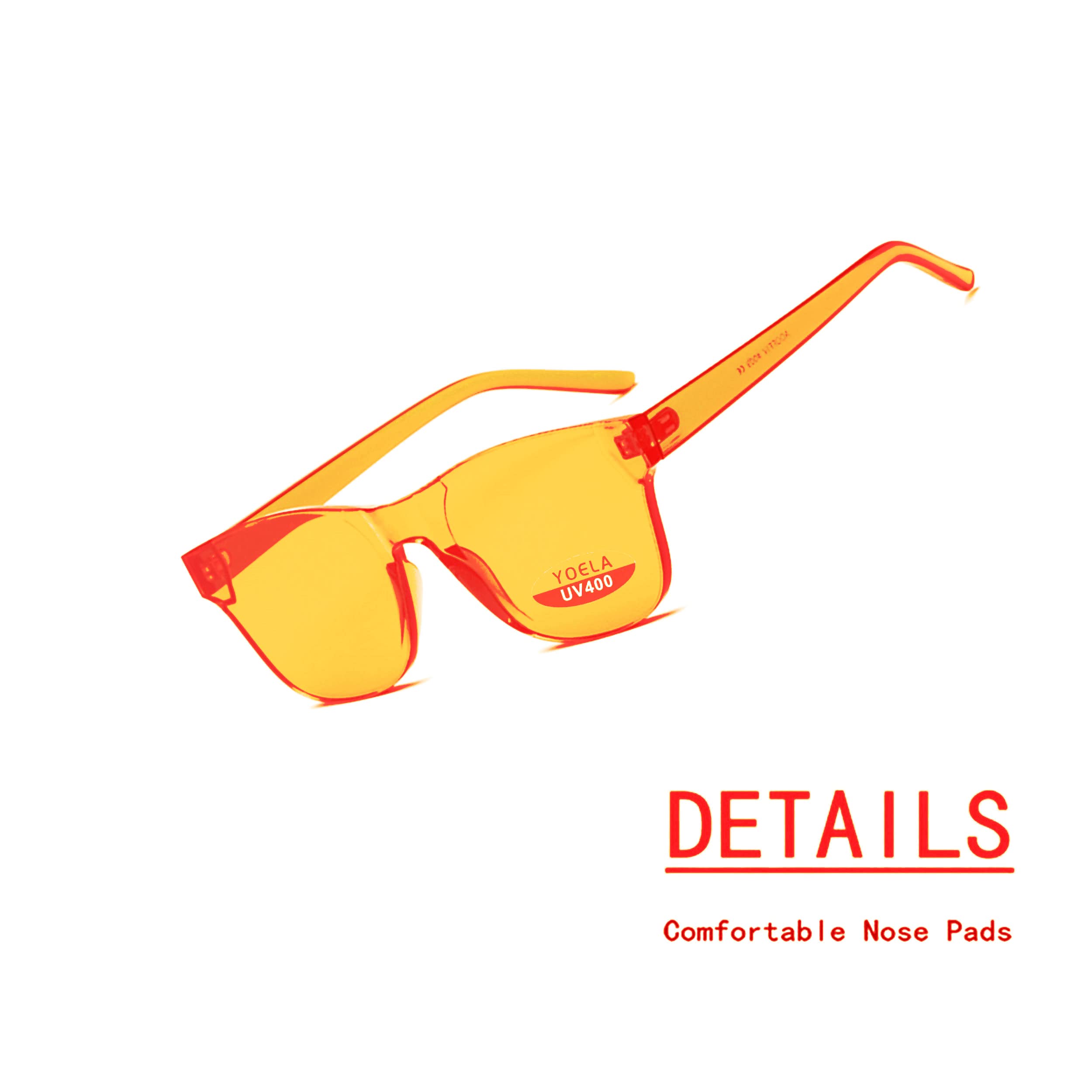 Übergroße quadratische randlose Sonnenbrille getönt Unisex Damen Herren Einteilige farbige transparente Brille Retro Brille