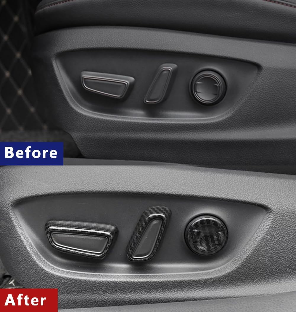 ERIDANUS Auto Accessories Fit for Toyota Camry 2023 2022 2021 2020 2019 2018Inner Seat Adjustment Button Cover Trim (Carbon Fiber Style) ABS 6 PCS