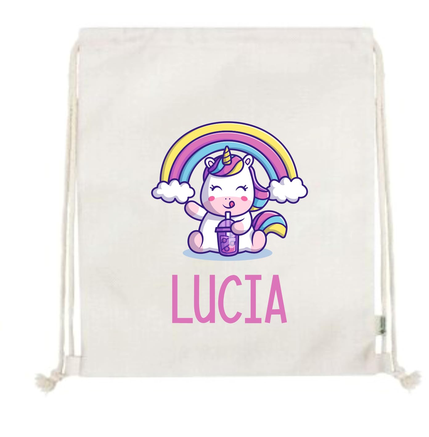 C&P Mochila Infantil Personalizada con Nombre Bolso de Gimnasio, medida 34 X 42