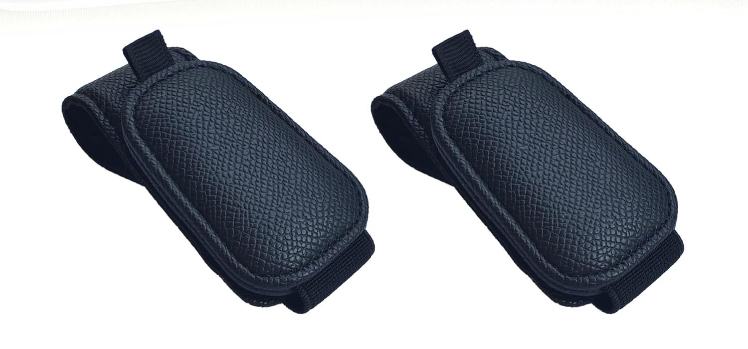 Tryagat 2 Pcs Sunglass Holder for Car for BMW i5 Sedan (G60) 2023-, Car Visor Accessories Magnetic Leather Sunglasses Holder Visor Clips for Accessories,Bla-ck
