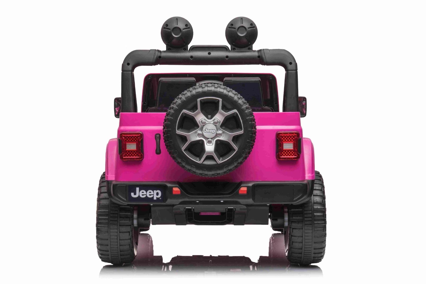RIRICAR Samochód elektryczny dla dzieci 12 V J.E.E.P. Wrangler, różowy, dziecięcy samochód elektryczny 2-osobowy z pilotem zdalnego sterowania 2,4 GHz, radio z wejściem Bluetooth i USB, akumulator