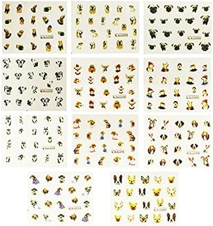 Wrapables Fingernail Tattoo Nail Art Water Nail Tattoos Water Transfer Slide Tattoos Nail Decals, Dogs (11 Designs/220 Nail Tattoos)