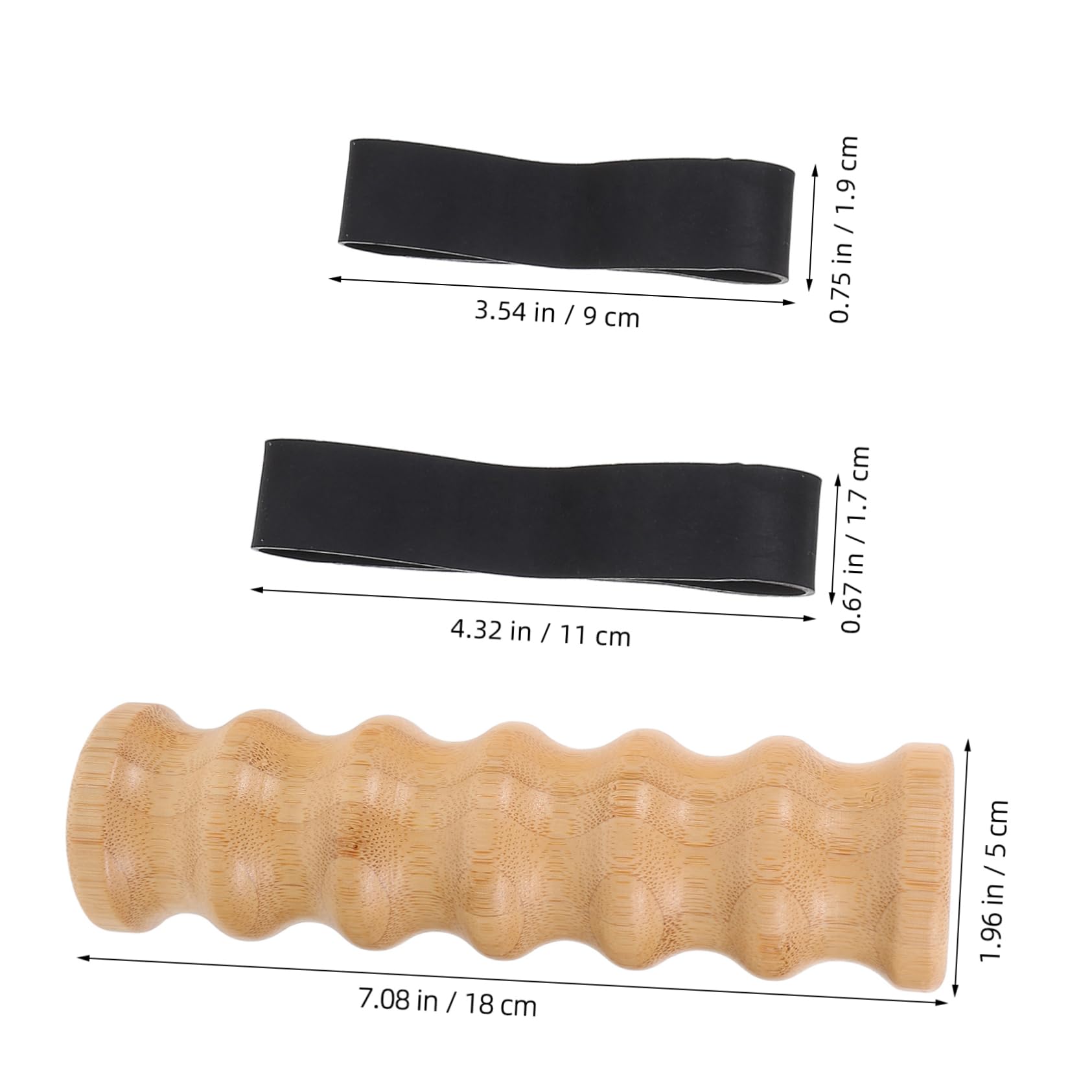Bandas de Resistencia con Asas de Madera, 2 Piezas, Ajustables