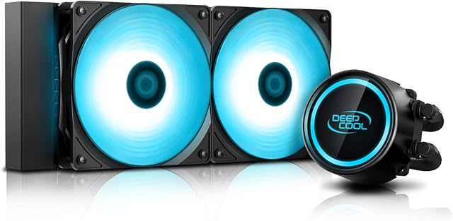 DEEP COOL Gammaxx L240 V2, AIO CPU Water Cooler, Anti-Leak Technology Inside, SYNC RGB Waterblock and RGB Fans, Motherboard Control, No Wired Controller, AM4 Compatible, 3-Year Warranty