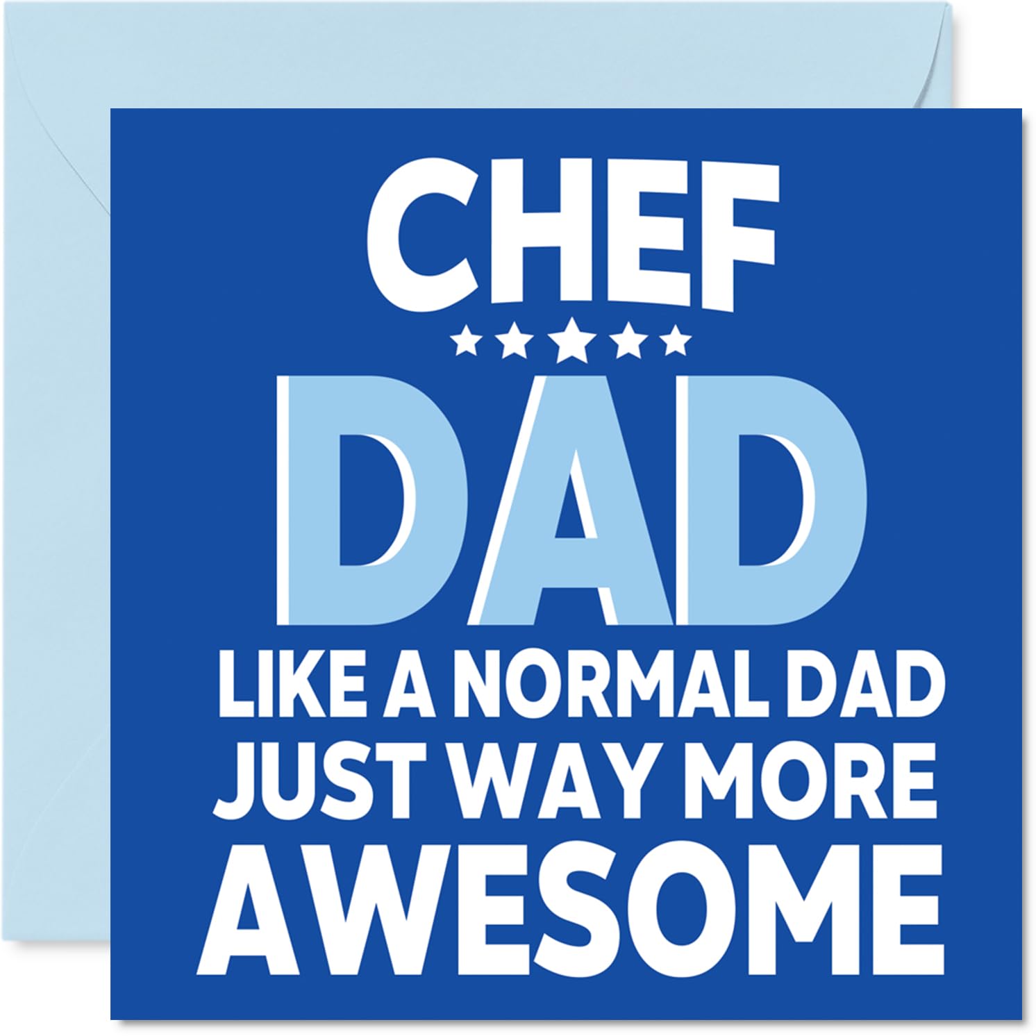 Dad Birthday Card - Awesome Chef Dad - Happy Birthday Card from Son Daughter, 145mm Chef Parent Bday Greeting Cards